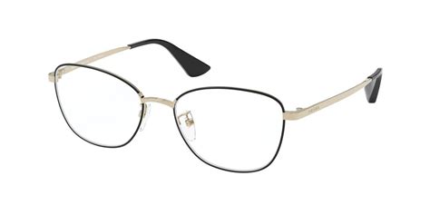 prada pr64xvd|Prada PR 64XVD Asian Fit AAV1O1 Eyeglasses in Black Gold .